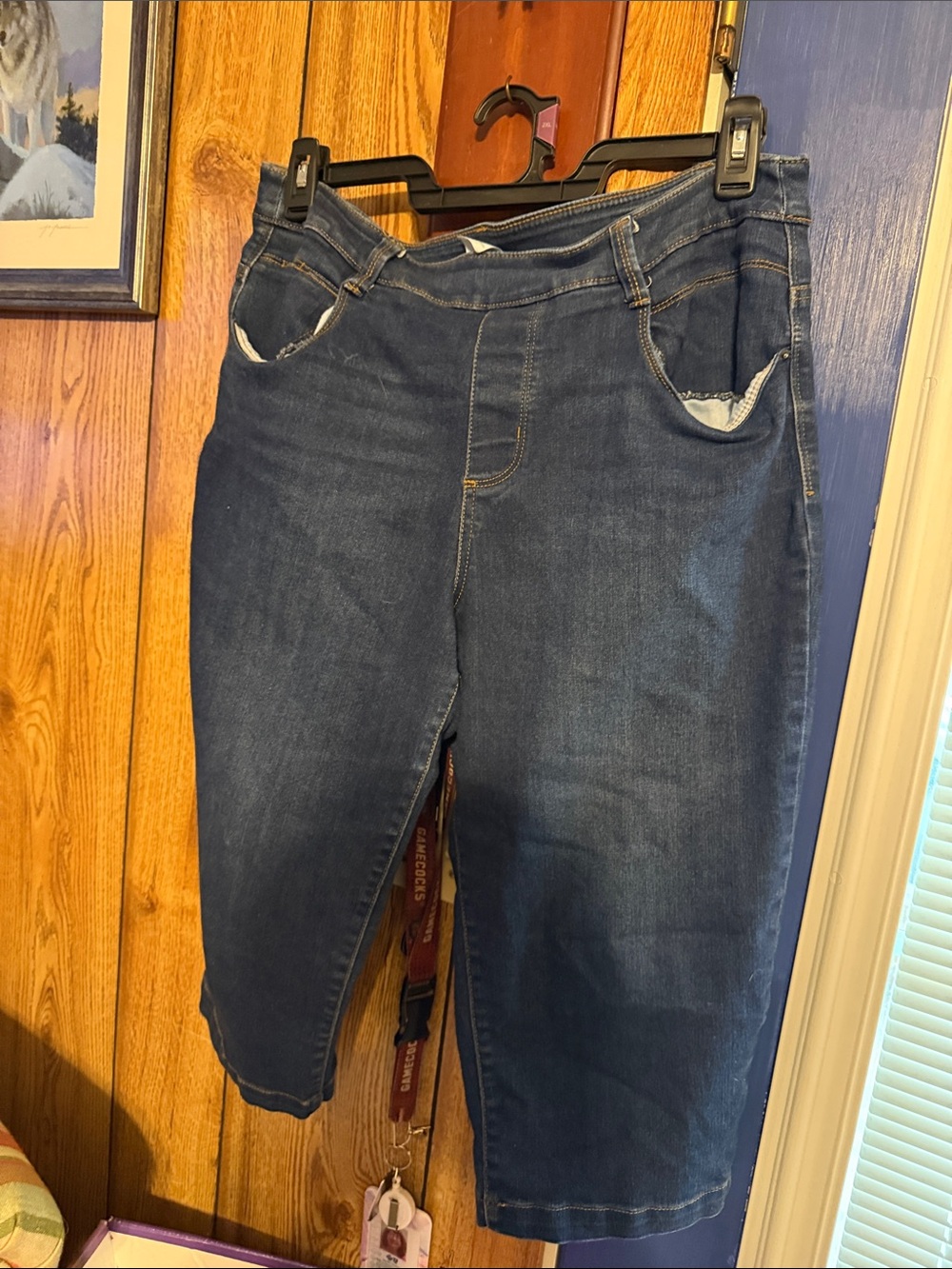 Time and Tru Dark Blue Cropped Stretch Jeans